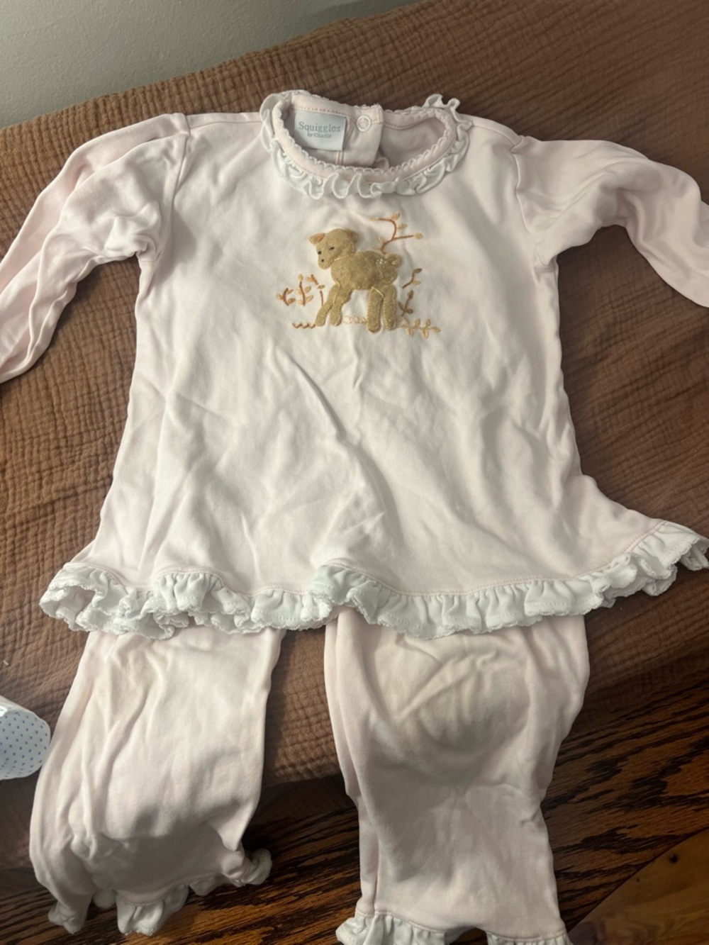 Squeakies Pink Lamb Ruffle Kids Matching Set